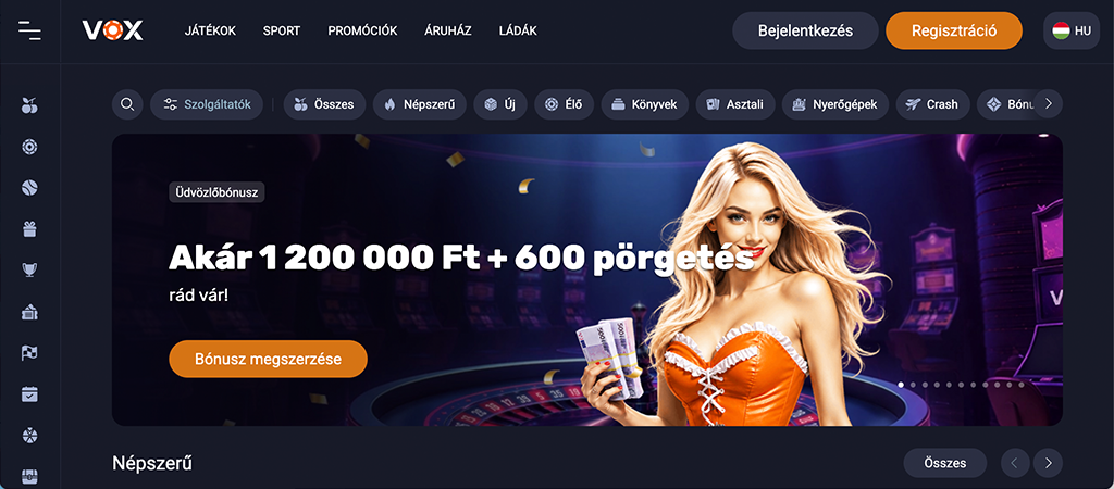 Vox Casino, online casino, Magyar kaszinó