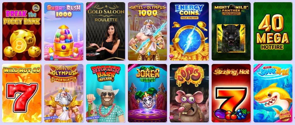 Casino nyerőgépek, élő kaszinó játékok, slot