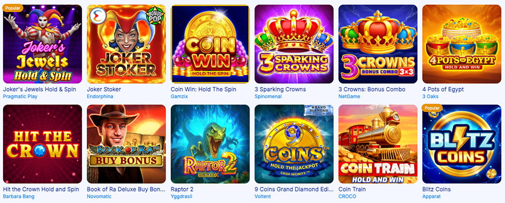 MR Bet Casino, elérhető játékfelhozatal, online nyerőgépes játék