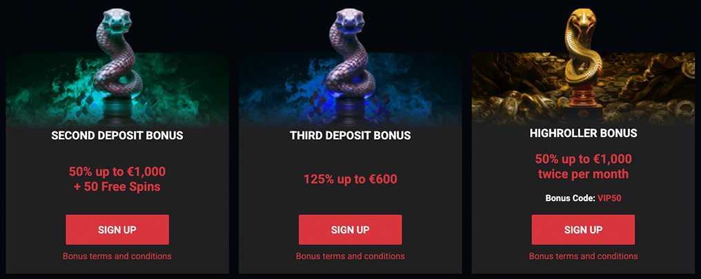 Cobra Casino online kaszinó bónusz promóció