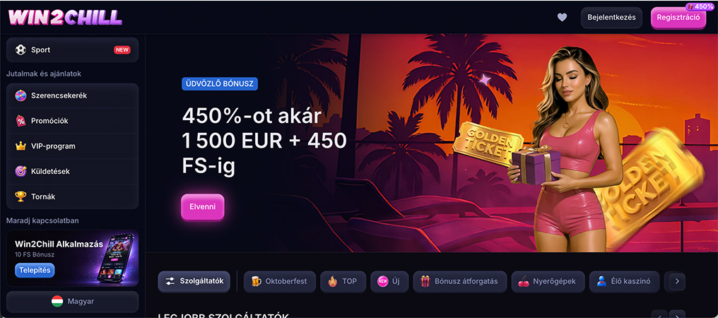 Win2Chill, online kaszinó, mobil kaszinó