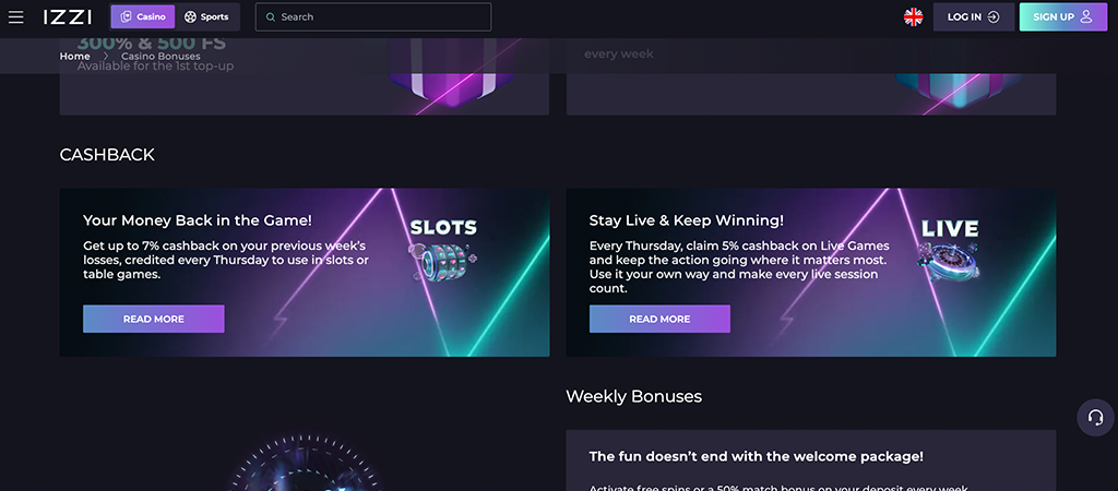 IZZI Casino online kaszinó bónusz promóció